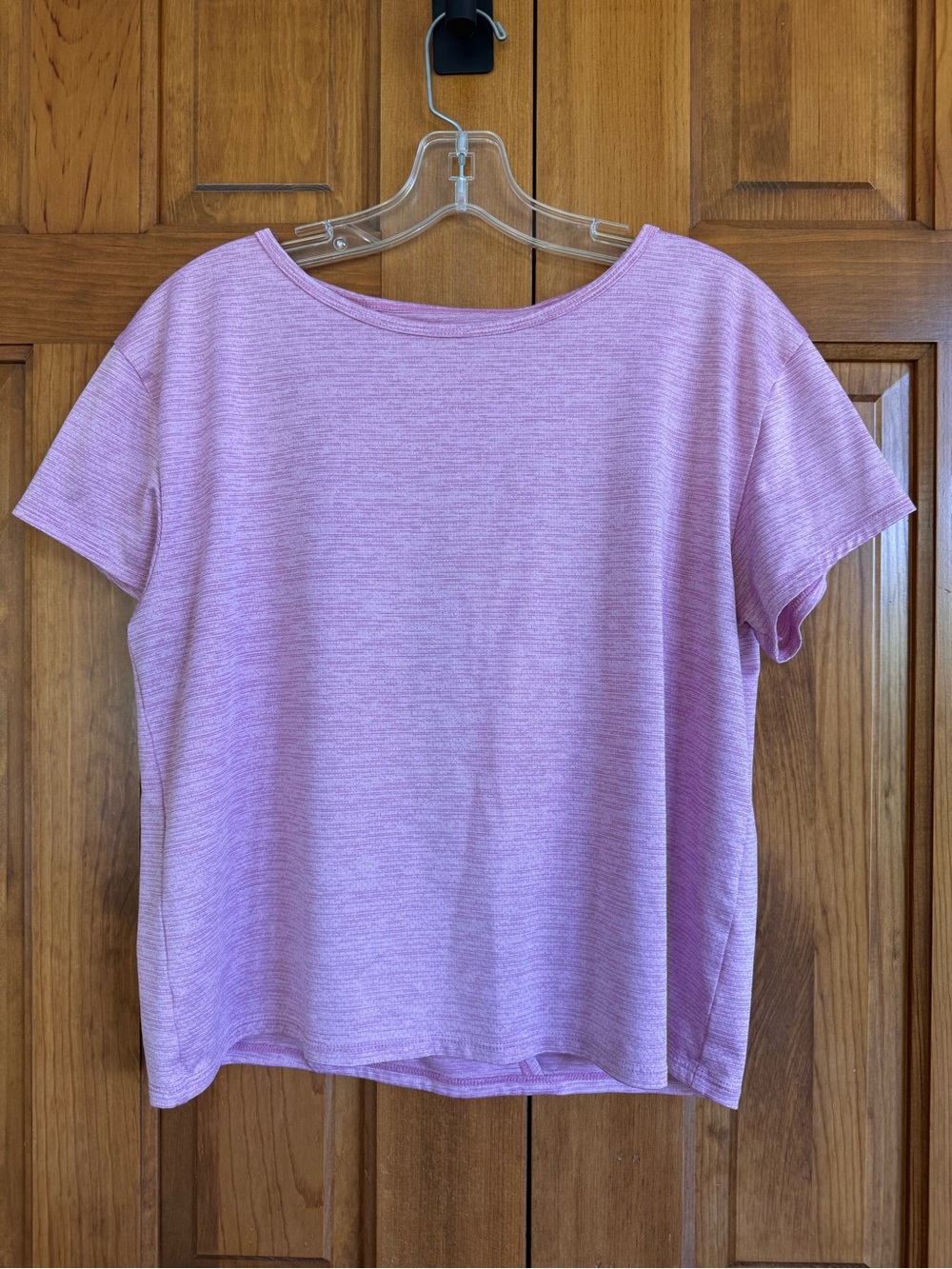 Under Armor Relaxed Short Sleeve open-back pink tee-